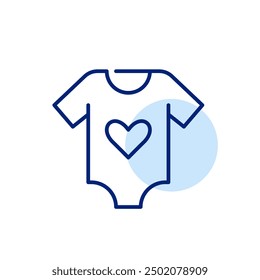 Infant onesie. Comfortable baby clothes. Pixel perfect, editable stroke icon