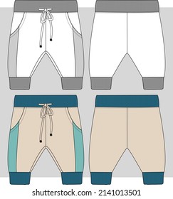 Infant pant with rib waist band flat sketch