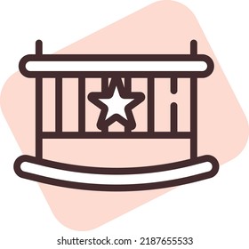 Infant sleeping bed, illustration, vector on a white background.