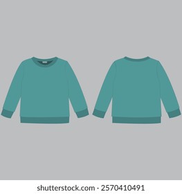 Infant sweat shirt  flat sketch vector illustration.