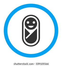 Infant vector icon. Style is bicolor flat rounded symbol, blue and gray colors, rounded angles, white background.