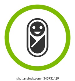 Infant vector icon. Style is bicolor flat rounded symbol, eco green and gray colors, rounded angles, white background.