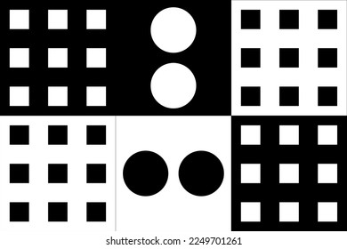 Infant Visual Stimulation Patterns, Black and white flash card with high contrast for baby vector