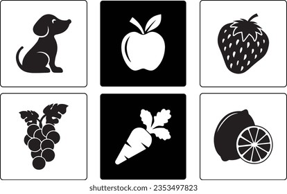 Infant Visual Stimulation Patterns, Black and white flash card with high contrast for baby vector