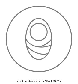 Infant wrapped in swaddling clothes line icon.
