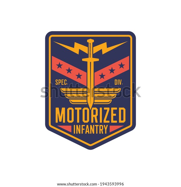 Infantry Chevron Motorized Army Troops Insignia Stock Vector (Royalty ...