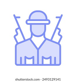 Infantry duotone line icon , vector, pixel perfect, illustrator file