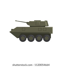 Infantry fighting vehicle, army machine, heavy, special transport vector Illustration on a white background