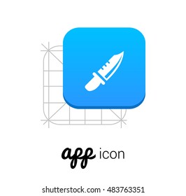 Infantry Knife Blue Mobile App UI/UX Button Corporate Logo / Icon Design