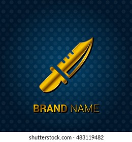 Infantry Knife Royal Golden & Blue Metallic Premium Corporate Logo / Icon