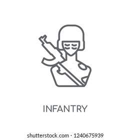 Infantry linear icon. Modern outline Infantry logo concept on white background from army and war collection. Suitable for use on web apps, mobile apps and print media.