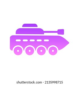 Infantry Tank Glyph Gradient Icon Design