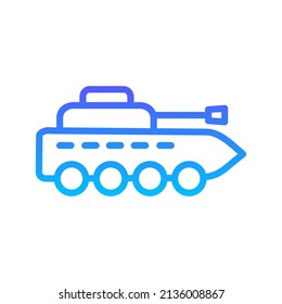 Infantry Tank Line Gradient Icon Design