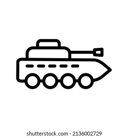 Infantry Tank Line Icon Black Design