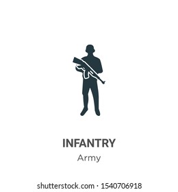 Infantry vector icon on white background. Flat vector infantry icon symbol sign from modern army collection for mobile concept and web apps design.