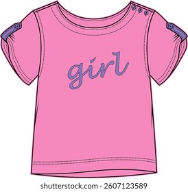 Infants Girls T shirt with print, colour full t shirt, in knit fabric 100% cotton single jersey.