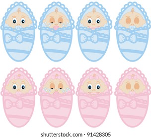 infants on white boy and girl vector illustration