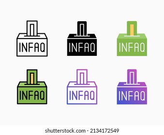 Infaq Box icon set with line, outline, flat, filled, glyph, color, gradient. Editable stroke and pixel perfect. Can be used for digital product, presentation, print design and more.