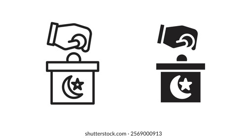 Infaq icon set vector graphics designs