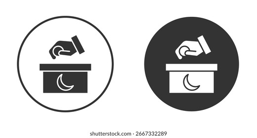 Infaq icon in trendy flat design versions in black and white.