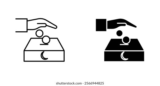 Infaq icons. black and white vector set.