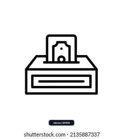 infaq Line icon. Ramadan, Islamic holiday symbols collection. Islamic icons, Muslim day signs icon isolated on white background. Quran Book, Traditional Lanterns. eps 10.