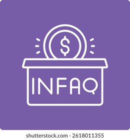 Ícone do vetor Infaq. Pode ser usado para impressão, aplicativos móveis e da Web.