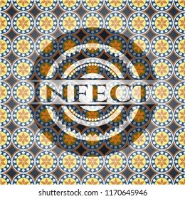 Infect arabic emblem background. Arabesque decoration.