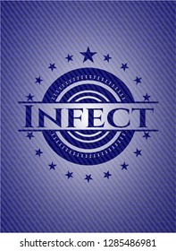 Infect jean or denim emblem or badge background