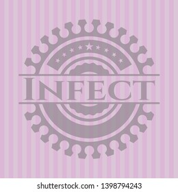 Infect pink emblem. Retro. Vector Illustration. Detailed.