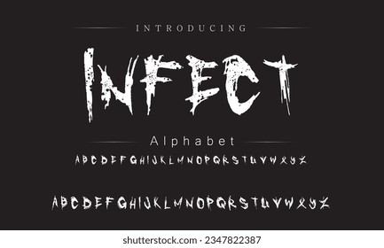Tipo de letra, alfabeto, tipo de letra del estilo de pincel vectorial