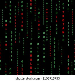 Infected Binary Rain Seamless Pattern