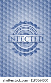 Infected blue polygonal emblem.