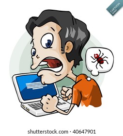 Infected by Virus. Cartoon Series