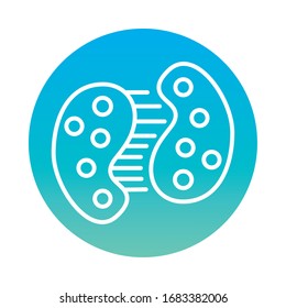 infected cell dividing with covid19 block style icon vector illustration design