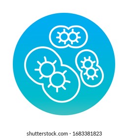 infected cells with covid19 block style icon vector illustration design