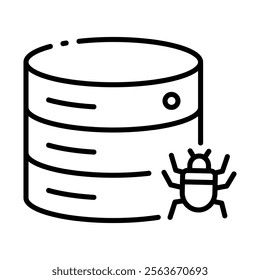 Infected Database – Database with Bug Representing Data Security Breach