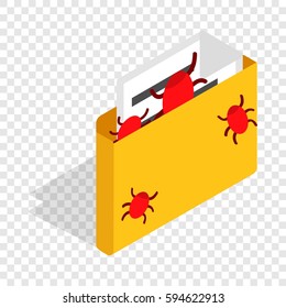 Infected email isometric icon 3d on a transparent background vector illustration