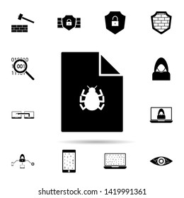 infected file icon. Universal set of hacker for website design and development, app development