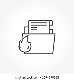 Infected files vector out line icon