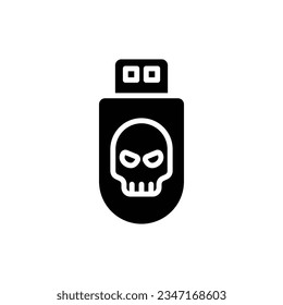 Infected Flash Drive Filled Icon Vector Illustration