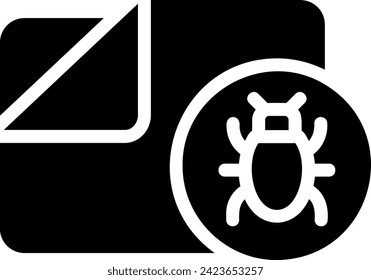 infected folder glyph icon illustration vector