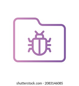 Fondo blanco del icono de glifo Carpeta infectada