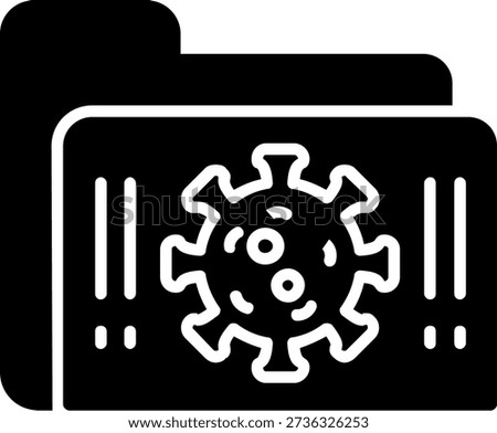 Infected Folder Glyph Vector Icon Design