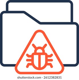 Infected Folder Icon Color Line Vector Illustration