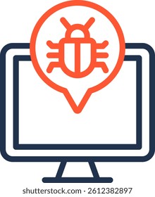 Infected Folder Icon Color Line Vector Illustration