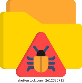 Infected Folder Icon Flat Vector Illustration
