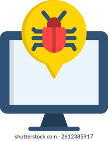 Infected Folder Icon Flat Vector Illustration