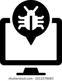 Infected Folder Icon Glyph Vector Illustration