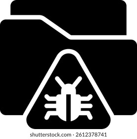 Infected Folder Icon Glyph Vector Illustration